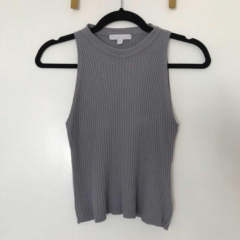 AEO Crop Ribbed Mock Neck Tank